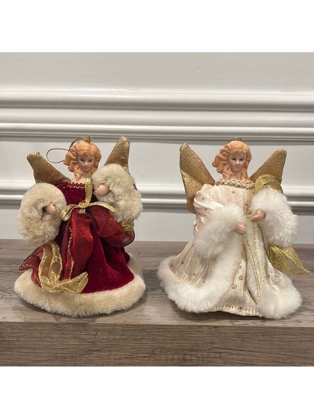 Vintage Porcelain Ceramic Angel Ornaments Bundle of 2